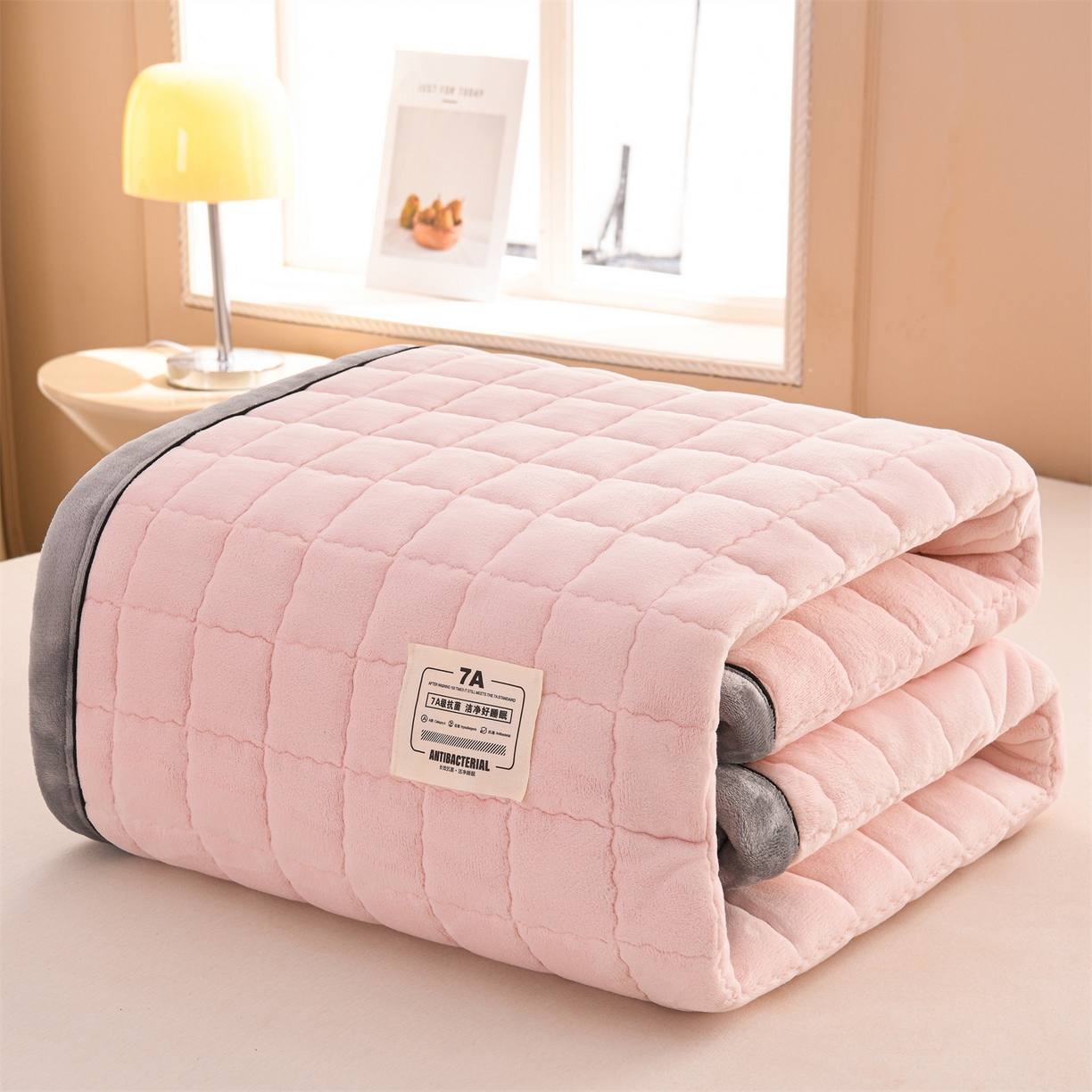 91家纺网 家纺一手货源 找家纺 云木里 2025新款240克臻棉绒和煦春风宿舍床垫上下铺床垫成人床-和煦春风 和煦春风-雾桃