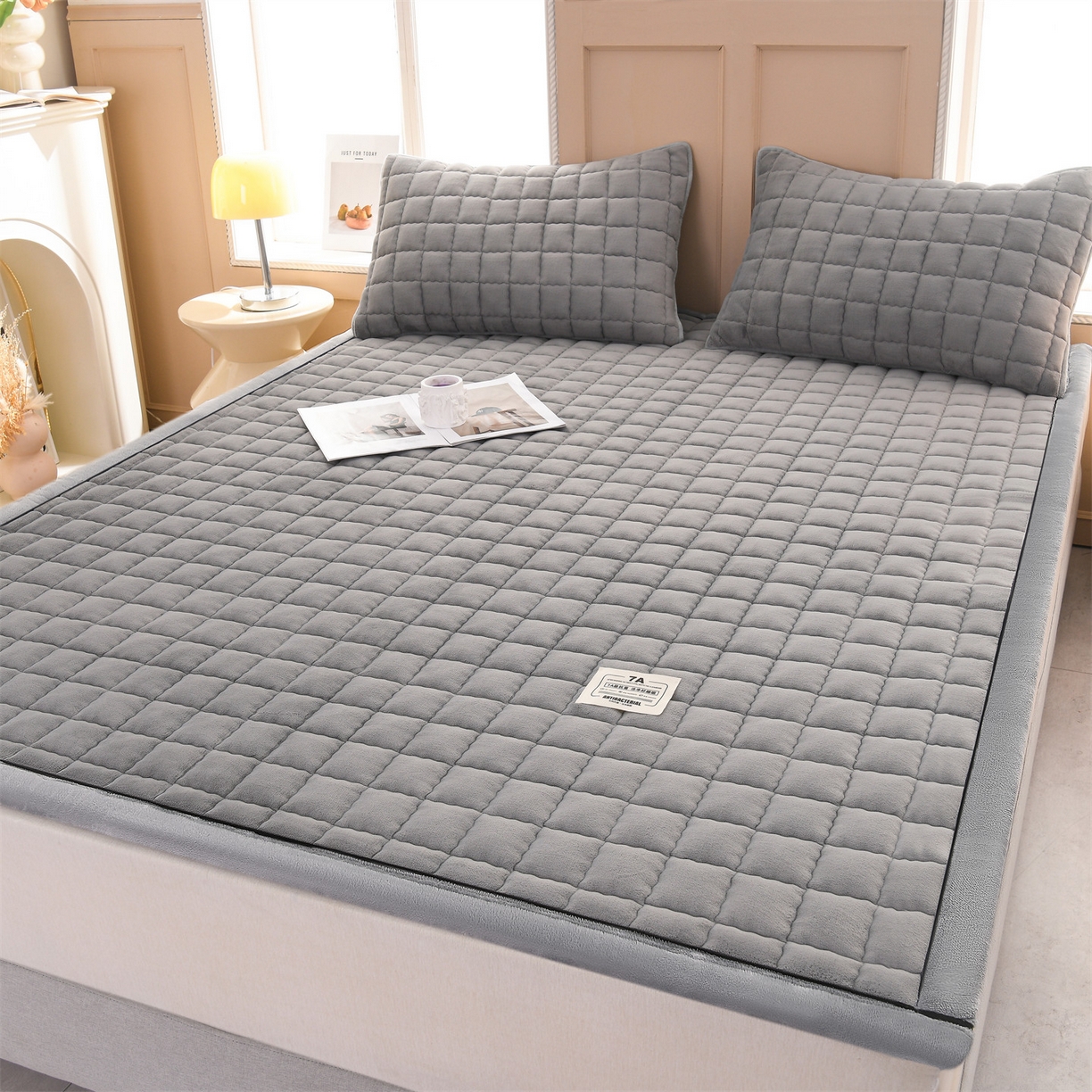 91家纺网 家纺一手货源 找家纺 云木里 2025新款240克臻棉绒和煦春风宿舍床垫上下铺床垫成人床-和煦春风 和煦春风-象灰