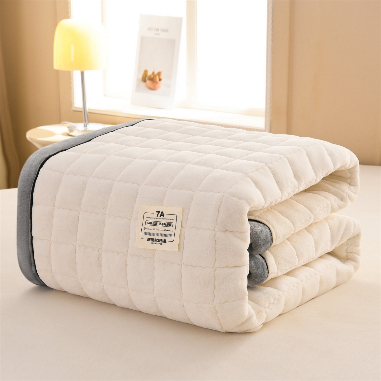 91家纺网 家纺一手货源 找家纺 云木里 2025新款240克臻棉绒和煦春风宿舍床垫上下铺床垫成人床-和煦春风 和煦春风-杏仁米