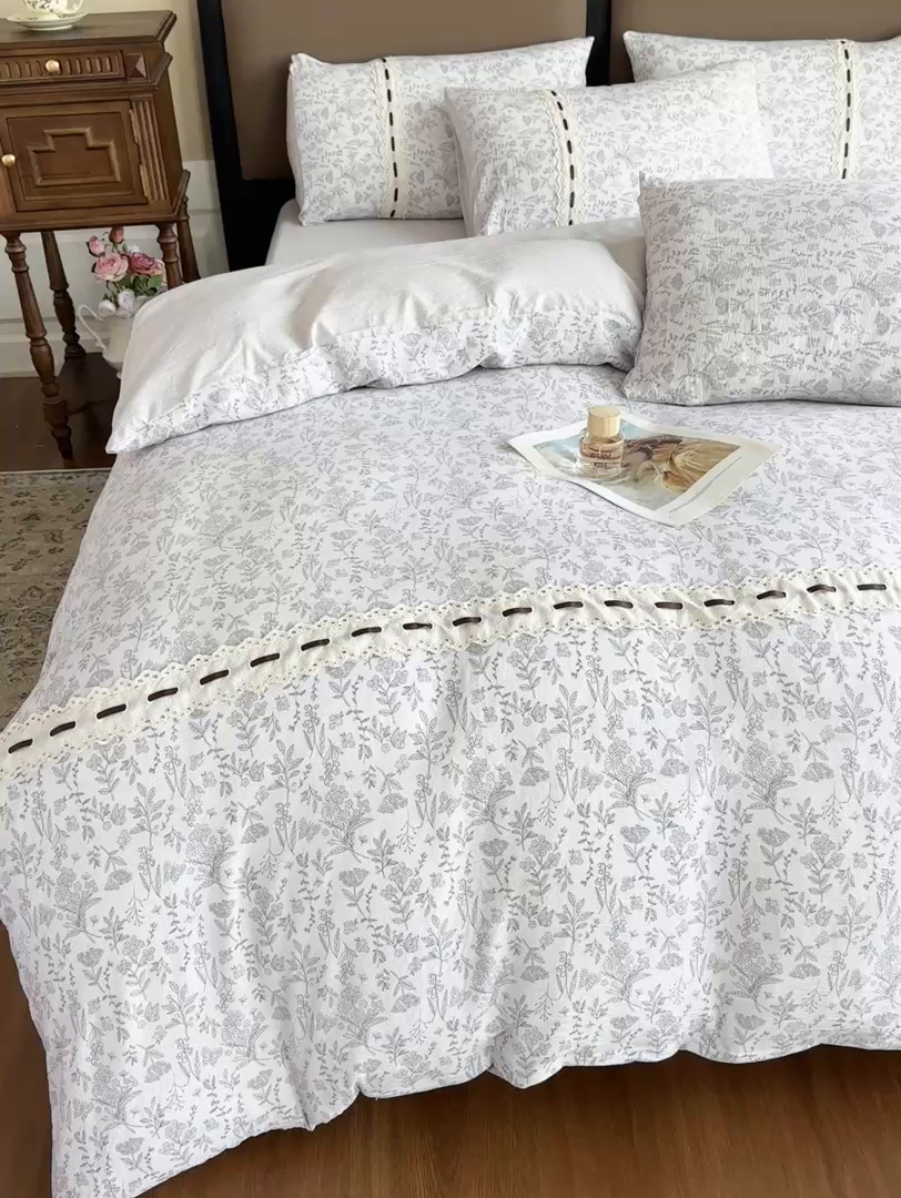 91家纺网 家纺一手货源 找家纺 可思家纺2025新款云感木棉皱皱纱四件套 贝拉