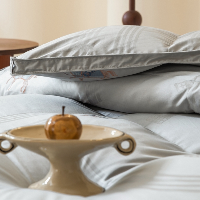 91家纺网 家纺一手货源 找家纺 华盛羽绒被壳 2025新款全棉双层刺绣羽绒被壳高端羽绒被高支高密羽绒被壳 灰色