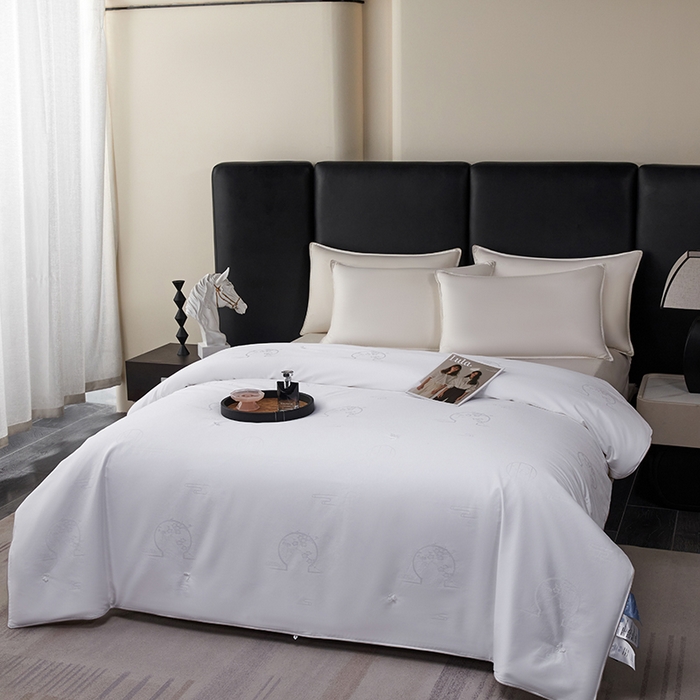 91家纺网 家纺一手货源 找家纺 蚕云阁蚕丝家居 2025新款舒适蚕丝被精梳柞蚕丝蚕韵江南系列被子被芯 白色精梳柞蚕丝