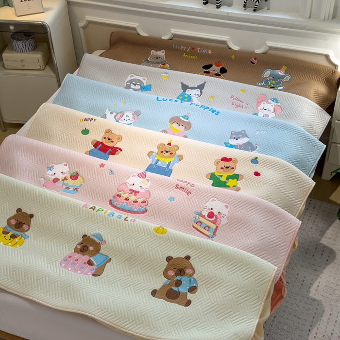 91家纺网 家纺一手货源 找家纺 莱家富 2025新款A类三联刺绣毛巾绣夹棉床笠三件套单床笠 组合图