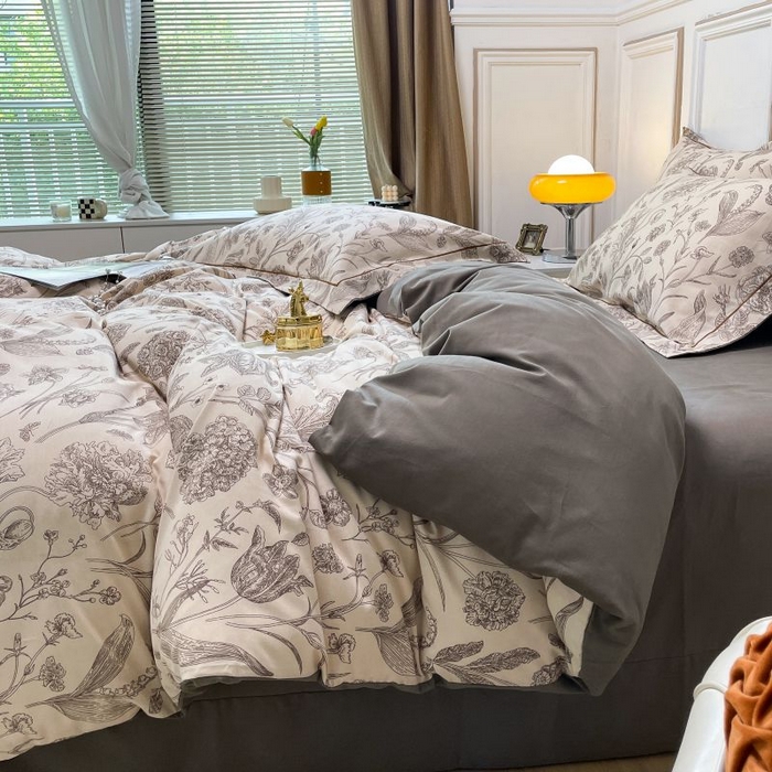 91家纺网 家纺一手货源 找家纺 薏思家纺 2025新款全棉纯棉活性生态磨毛数码印花四件套-花卉类 爱意浓