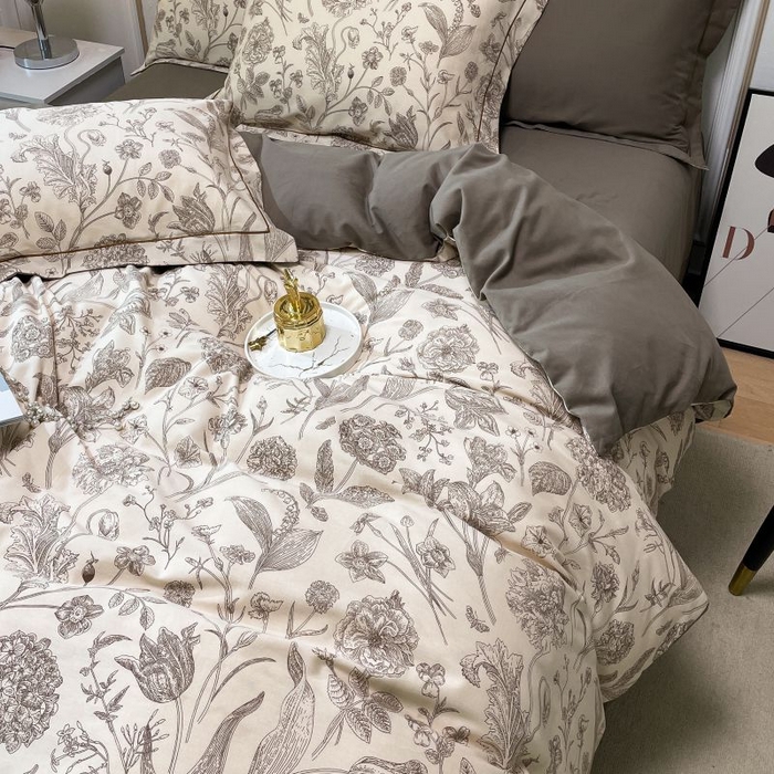 91家纺网 家纺一手货源 找家纺 薏思家纺 2025新款全棉纯棉活性生态磨毛数码印花四件套-花卉类 爱意浓