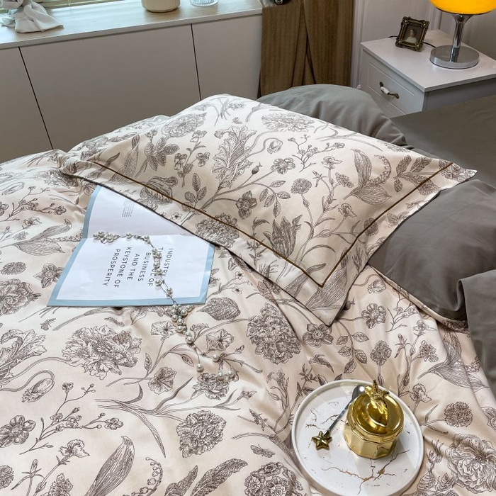 91家纺网 家纺一手货源 找家纺 薏思家纺 2025新款全棉纯棉活性生态磨毛数码印花四件套-花卉类 爱意浓