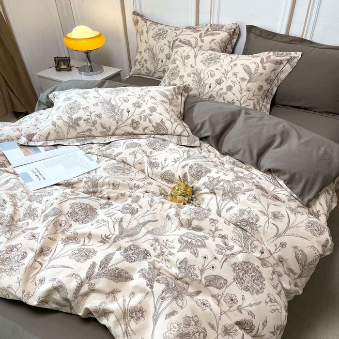 91家纺网 家纺一手货源 找家纺 薏思家纺 2025新款全棉纯棉活性生态磨毛数码印花四件套-花卉类 爱意浓