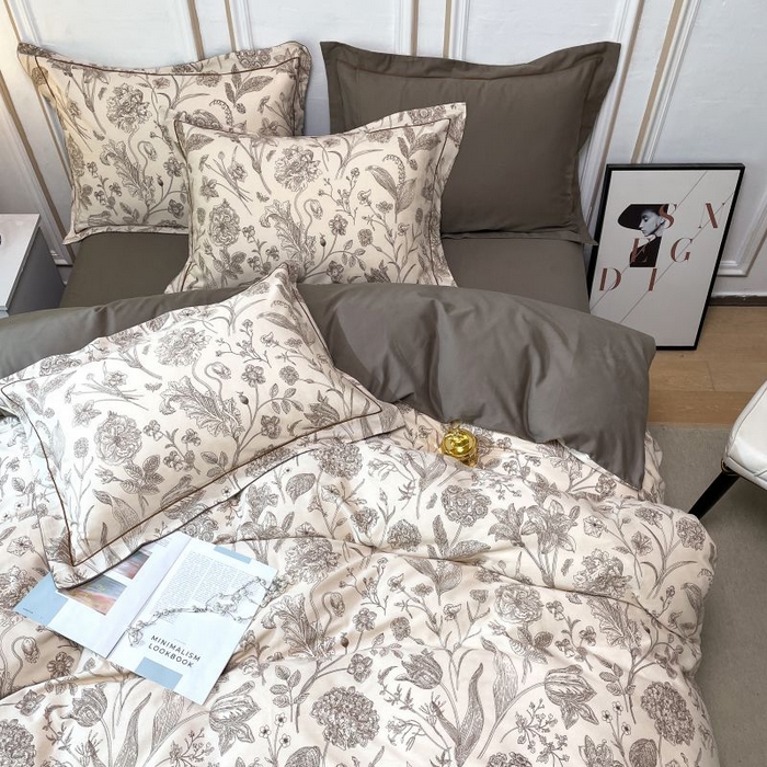 91家纺网 家纺一手货源 找家纺 薏思家纺 2025新款全棉纯棉活性生态磨毛数码印花四件套-花卉类 爱意浓