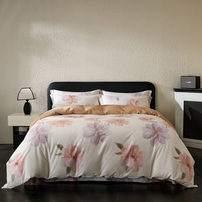 91家纺网 家纺一手货源 找家纺 薏思家纺 2025新款全棉纯棉活性生态磨毛数码印花四件套-花卉类 茶言妙语