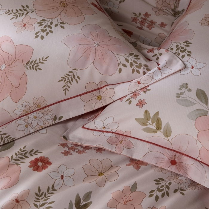 91家纺网 家纺一手货源 找家纺 薏思家纺 2025新款全棉纯棉活性生态磨毛数码印花四件套-花卉类 春意粉