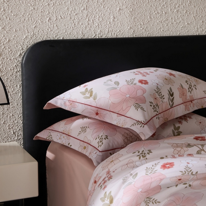 91家纺网 家纺一手货源 找家纺 薏思家纺 2025新款全棉纯棉活性生态磨毛数码印花四件套-花卉类 春意粉