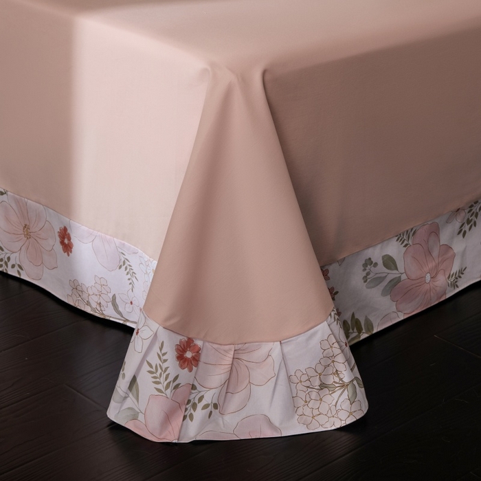 91家纺网 家纺一手货源 找家纺 薏思家纺 2025新款全棉纯棉活性生态磨毛数码印花四件套-花卉类 春意粉