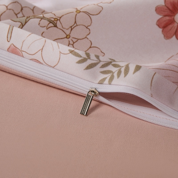 91家纺网 家纺一手货源 找家纺 薏思家纺 2025新款全棉纯棉活性生态磨毛数码印花四件套-花卉类 春意粉