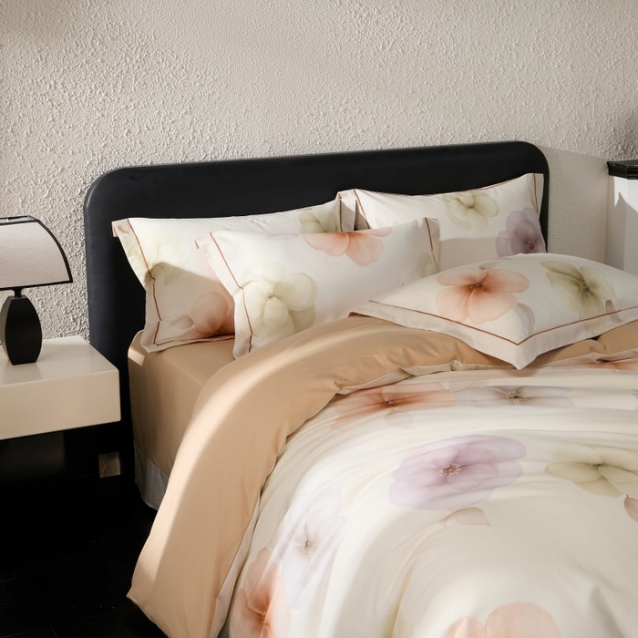 91家纺网 家纺一手货源 找家纺 薏思家纺 2025新款全棉纯棉活性生态磨毛数码印花四件套-花卉类 繁花桔