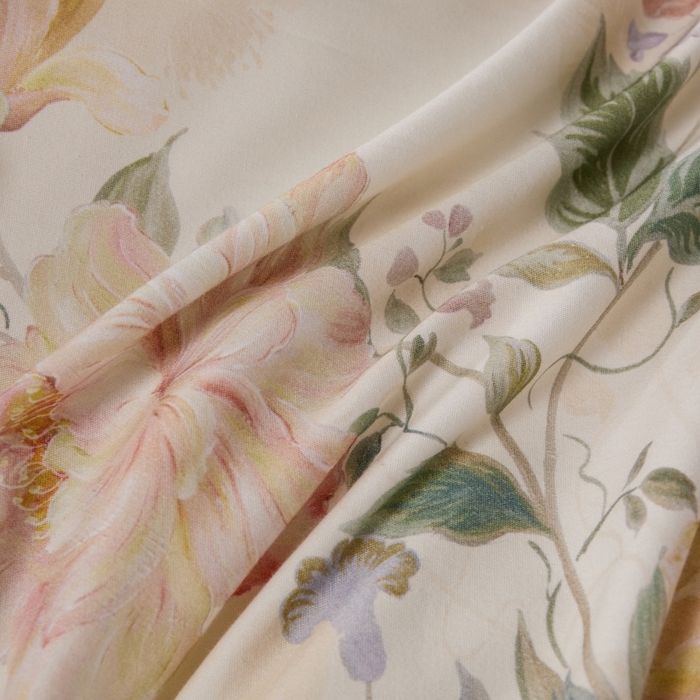 91家纺网 家纺一手货源 找家纺 薏思家纺 2025新款全棉纯棉活性生态磨毛数码印花四件套-花卉类 海棠花颂