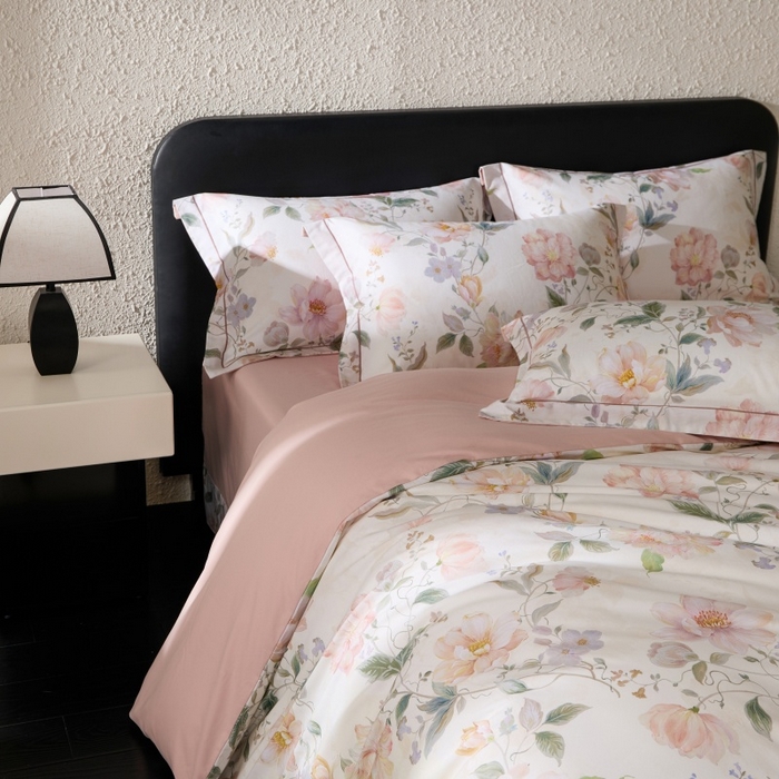 91家纺网 家纺一手货源 找家纺 薏思家纺 2025新款全棉纯棉活性生态磨毛数码印花四件套-花卉类 海棠花颂