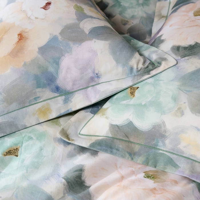 91家纺网 家纺一手货源 找家纺 薏思家纺 2025新款全棉纯棉活性生态磨毛数码印花四件套-花卉类 赫拉小姐-蓝