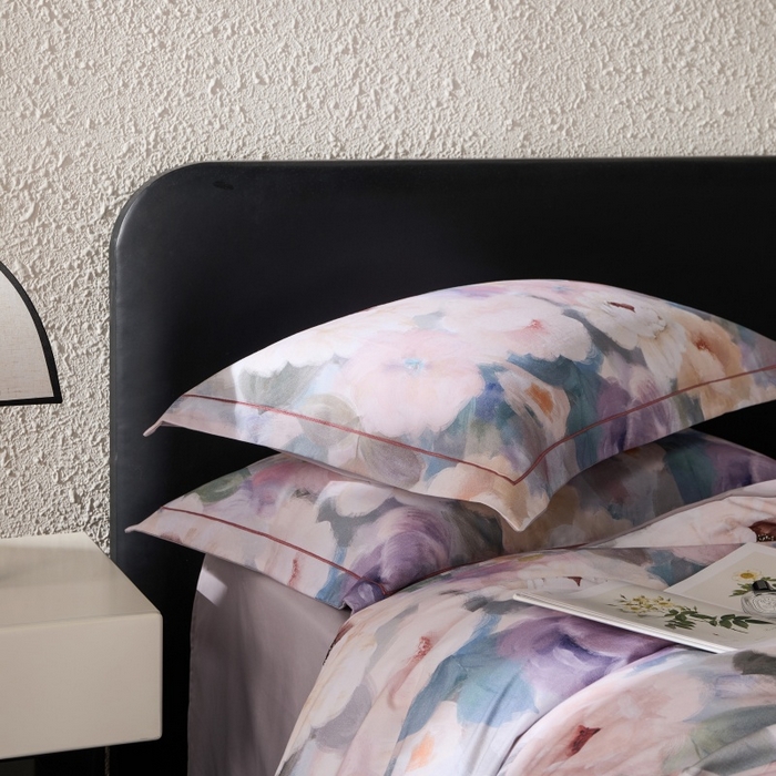 91家纺网 家纺一手货源 找家纺 薏思家纺 2025新款全棉纯棉活性生态磨毛数码印花四件套-花卉类 赫拉小姐-紫