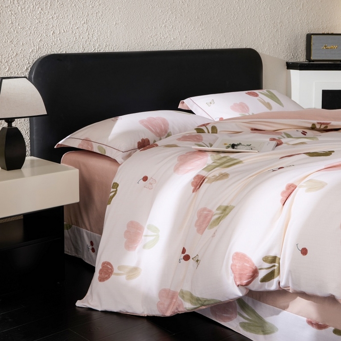 91家纺网 家纺一手货源 找家纺 薏思家纺 2025新款全棉纯棉活性生态磨毛数码印花四件套-花卉类 蝴蝶千颂