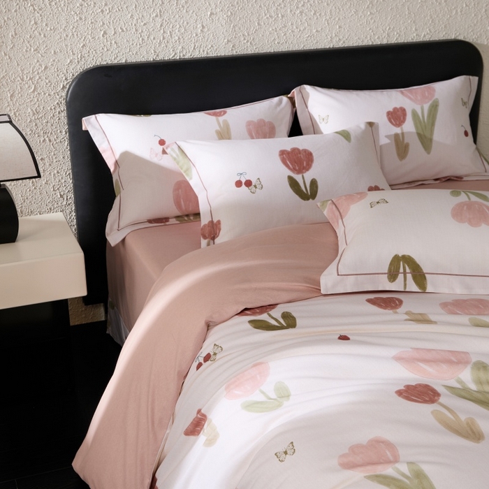 91家纺网 家纺一手货源 找家纺 薏思家纺 2025新款全棉纯棉活性生态磨毛数码印花四件套-花卉类 蝴蝶千颂