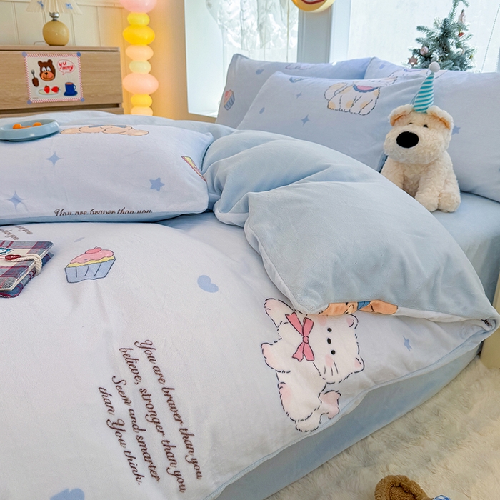 （总）酱子 2025新款200克高克重印花牛奶绒四件套