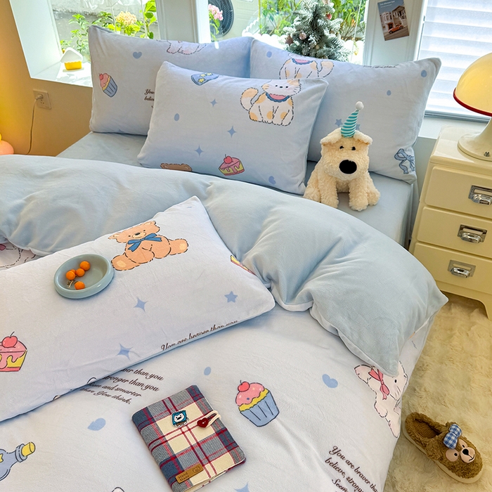 91家纺网 家纺一手货源 找家纺 （总）酱子 2025新款200克高克重印花牛奶绒四件套