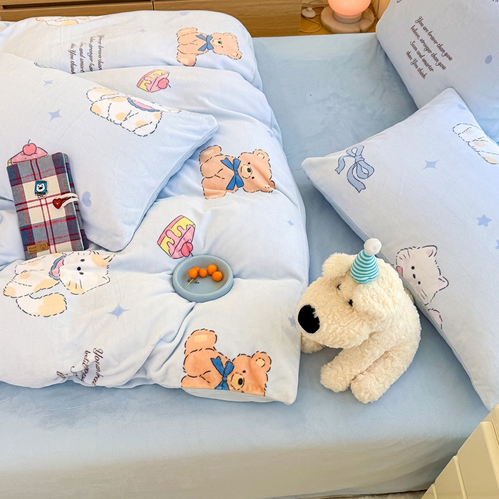 91家纺网 家纺一手货源 找家纺 （总）酱子 2025新款200克高克重印花牛奶绒四件套