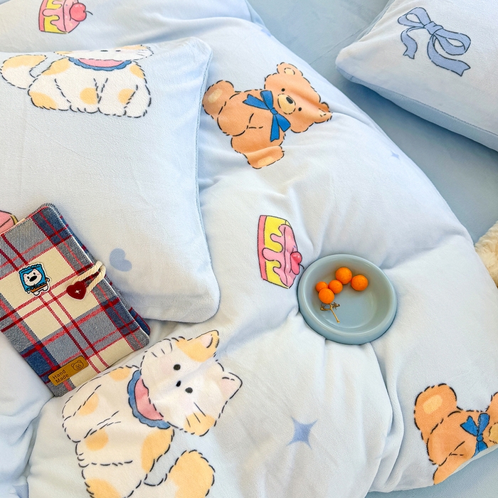 91家纺网 家纺一手货源 找家纺 （总）酱子 2025新款200克高克重印花牛奶绒四件套