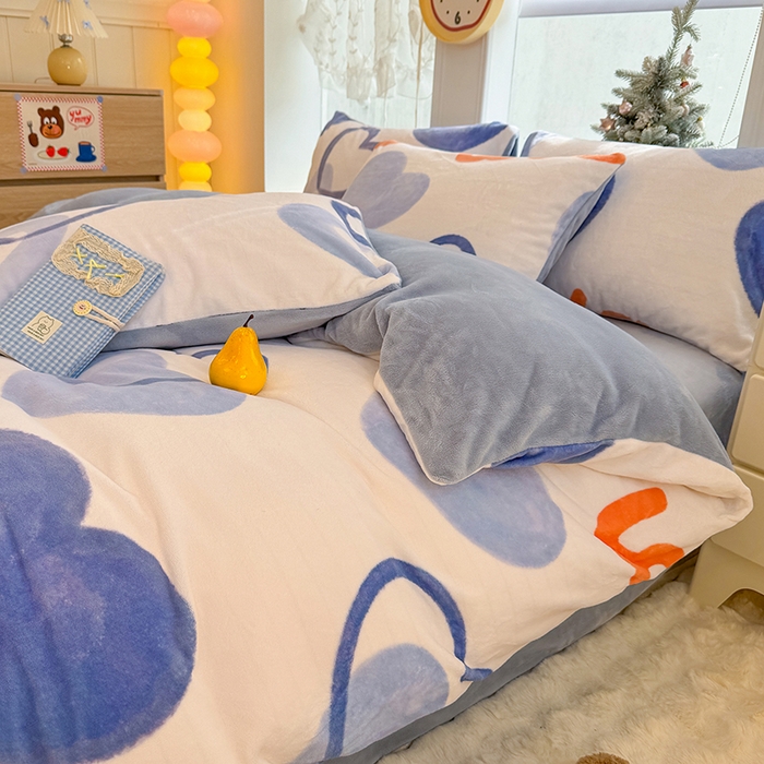 91家纺网 家纺一手货源 找家纺 （总）酱子 2025新款200克高克重印花牛奶绒四件套