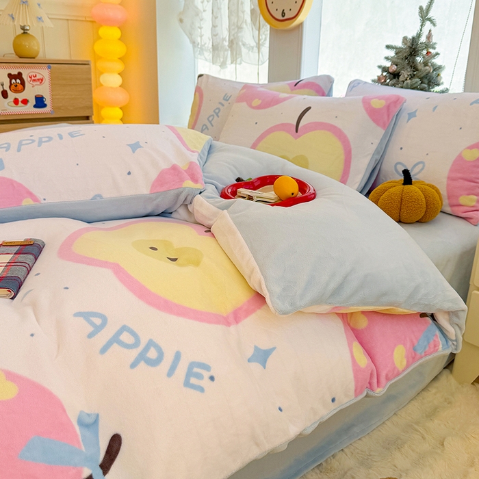 91家纺网 家纺一手货源 找家纺 （总）酱子 2025新款200克高克重印花牛奶绒四件套