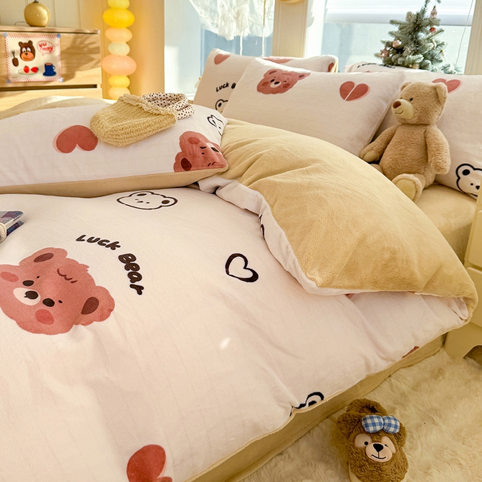 91家纺网 家纺一手货源 找家纺 （总）酱子 2025新款200克高克重印花牛奶绒四件套