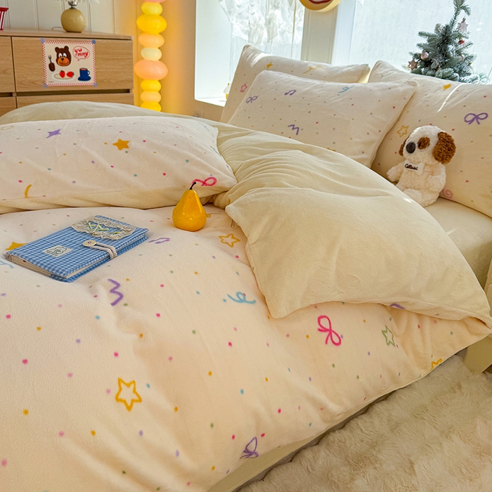 91家纺网 家纺一手货源 找家纺 （总）酱子 2025新款200克高克重印花牛奶绒四件套