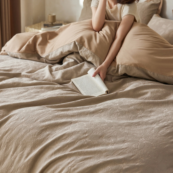 91家纺网 家纺一手货源 找家纺 千朵森 2025新款全棉纯棉提花磨毛四件套-科罗拉 科罗拉-暖眠