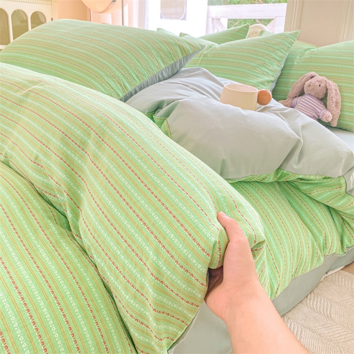 91家纺网 家纺一手货源 找家纺 （总）灰鲸 2025新款A类全棉纯棉色织提花四件套