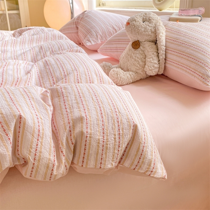 91家纺网 家纺一手货源 找家纺 （总）灰鲸 2025新款A类全棉纯棉色织提花四件套