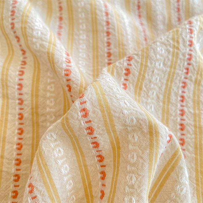 91家纺网 家纺一手货源 找家纺 灰鲸 2025新款A类全棉纯棉色织提花四件套 美拉-杏