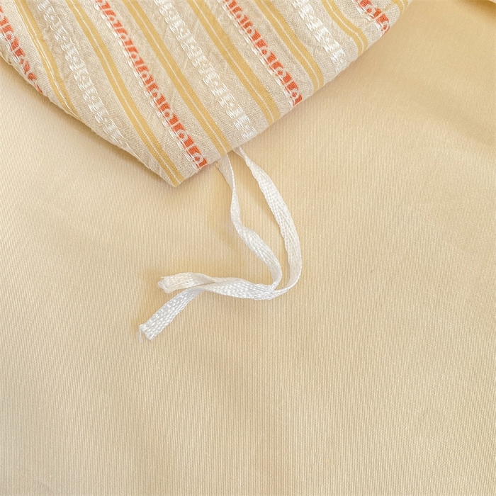 91家纺网 家纺一手货源 找家纺 灰鲸 2025新款A类全棉纯棉色织提花四件套 美拉-杏