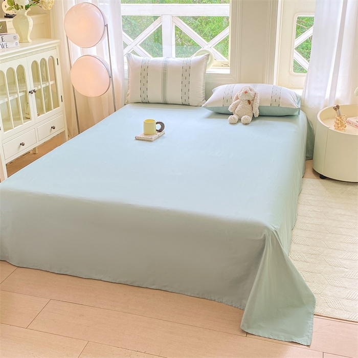 91家纺网 家纺一手货源 找家纺 灰鲸 2025新款A类全棉纯棉色织提花四件套 素瑾-绿