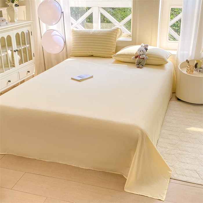 91家纺网 家纺一手货源 找家纺 灰鲸 2025新款A类全棉纯棉色织提花四件套 美拉-杏