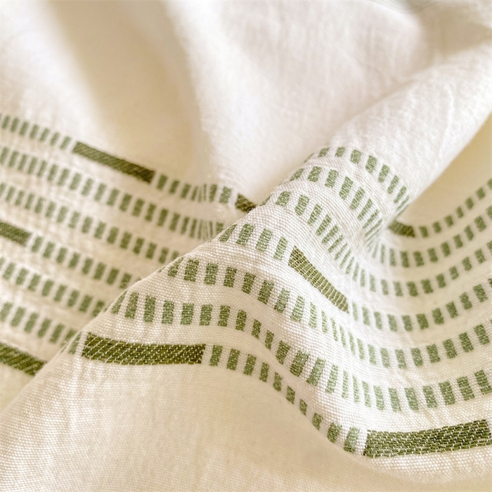 91家纺网 家纺一手货源 找家纺 灰鲸 2025新款A类全棉纯棉色织提花四件套 素瑾-绿