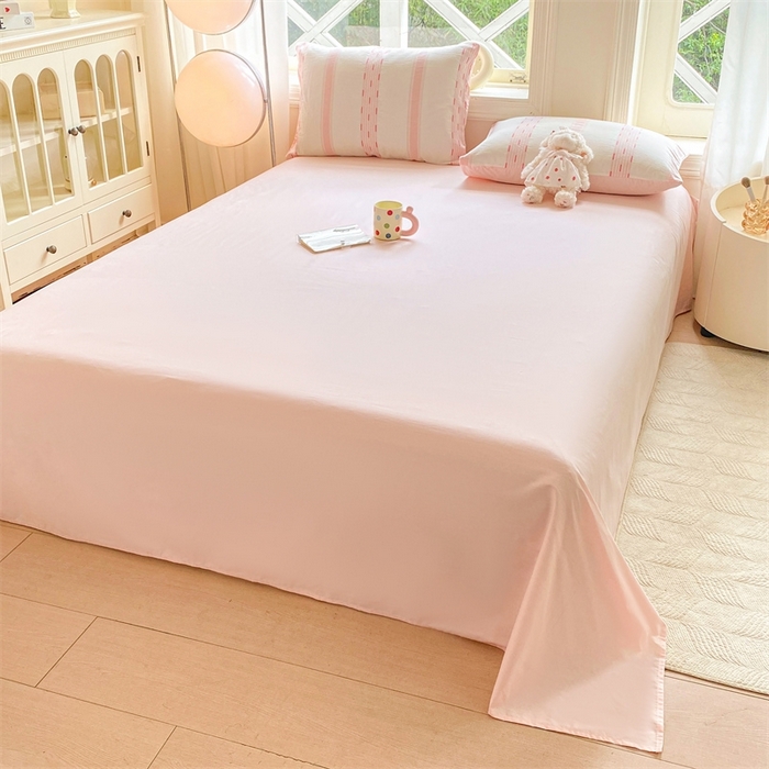 91家纺网 家纺一手货源 找家纺 灰鲸 2025新款A类全棉纯棉色织提花四件套 素瑾-粉