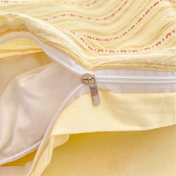 91家纺网 家纺一手货源 找家纺 灰鲸 2025新款A类全棉纯棉色织提花四件套 美拉-黄