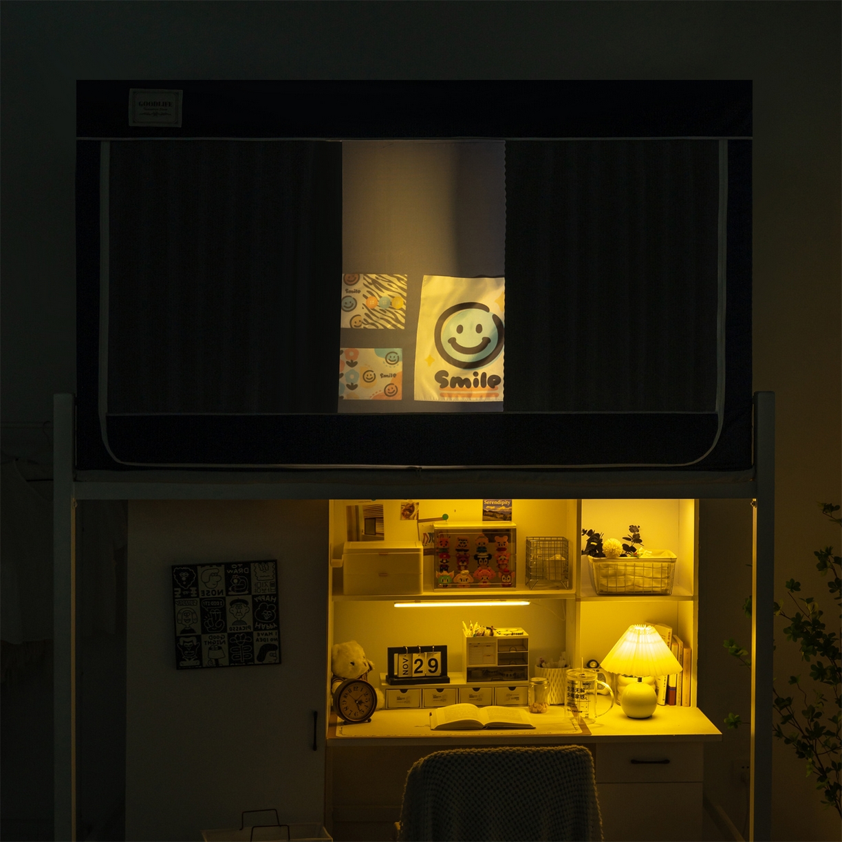 91家纺网 家纺一手货源 找家纺 新太阳蚊帐 2025新款学生上下铺高精密面料强遮光蚊帐（6面全包 有底款） 高精密面料强遮光-蓝