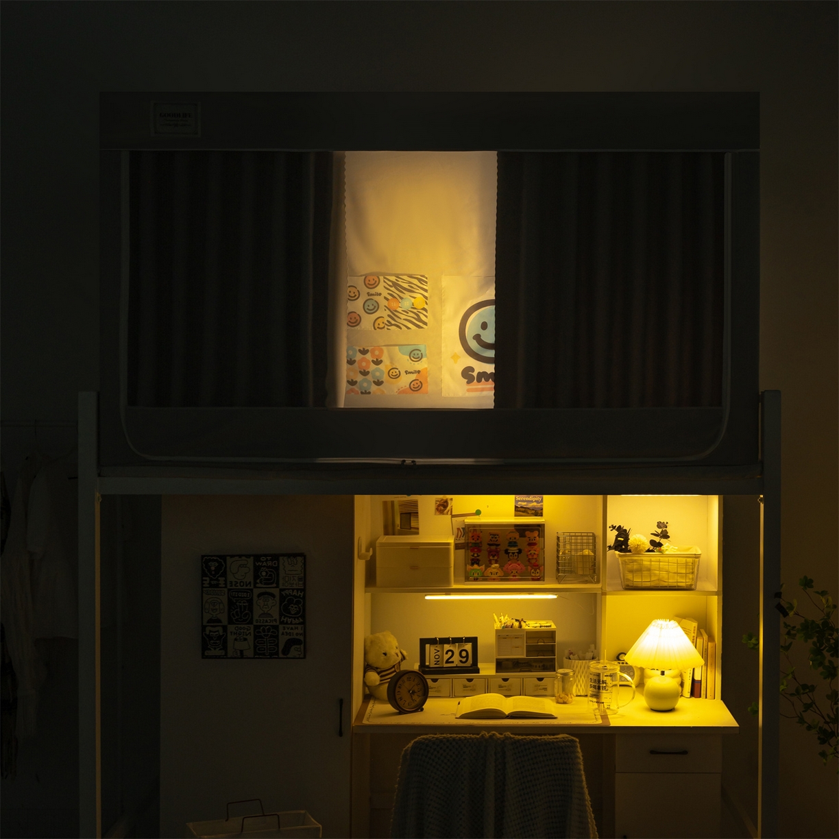 91家纺网 家纺一手货源 找家纺 新太阳蚊帐 2025新款学生上下铺高精密面料强遮光蚊帐（6面全包 有底款） 高精密面料强遮光-灰