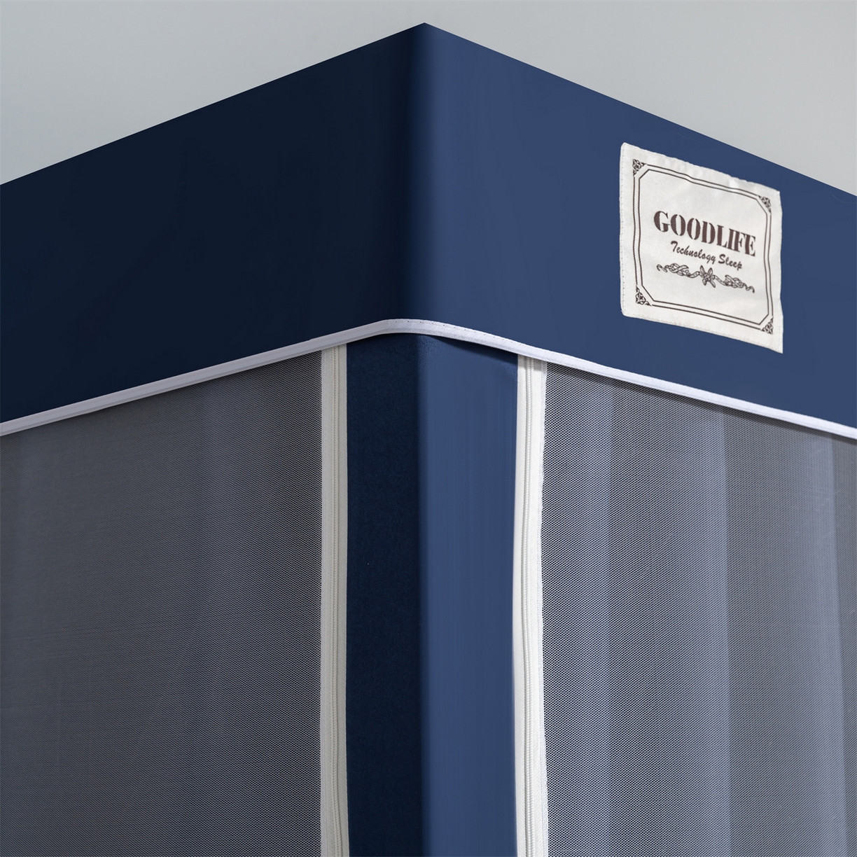 91家纺网 家纺一手货源 找家纺 新太阳蚊帐 2025新款学生上下铺高精密面料强遮光蚊帐（6面全包 有底款） 高精密面料强遮光-蓝