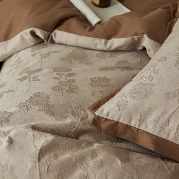 91家纺网 家纺一手货源 找家纺 千朵森 2025新款全棉纯棉提花磨毛四件套-科罗拉 科罗拉-棕缈