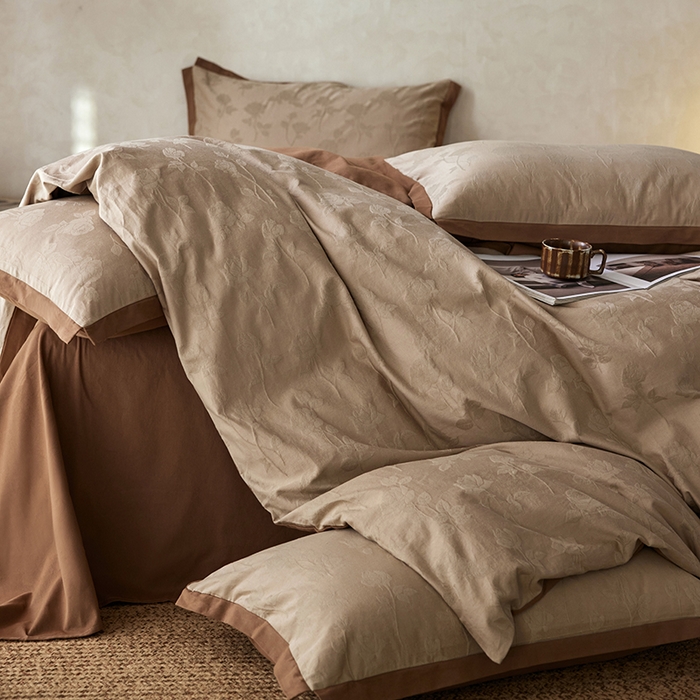 91家纺网 家纺一手货源 找家纺 千朵森 2025新款全棉纯棉提花磨毛四件套-科罗拉 科罗拉-棕缈