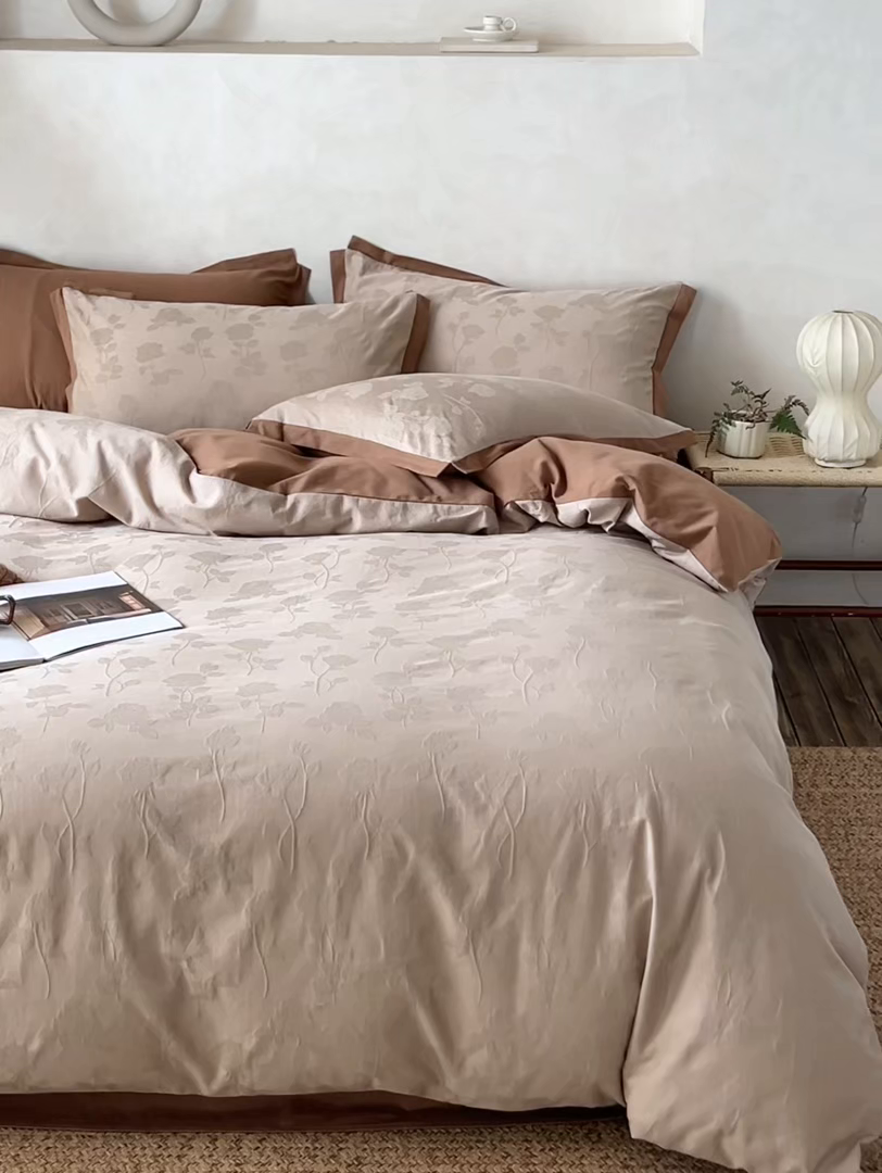 91家纺网 家纺一手货源 找家纺 千朵森 2025新款全棉纯棉提花磨毛四件套-科罗拉 科罗拉-棕缈