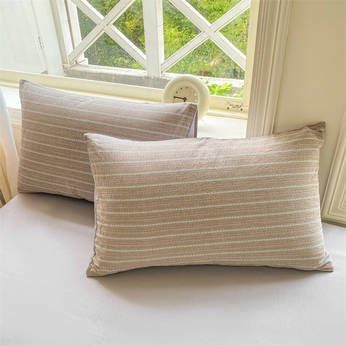 91家纺网 家纺一手货源 找家纺 灰鲸 2025新款A类全棉纯棉色织提花四件套 美拉-灰