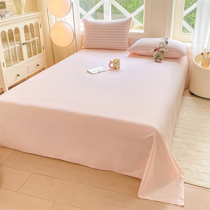 91家纺网 家纺一手货源 找家纺 灰鲸 2025新款A类全棉纯棉色织提花四件套 美拉-粉